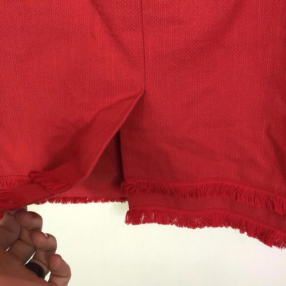 Ann Taylor Skirt Womens Size 8 Red Fringe Pencil Career Statement Office - Picture 7 of 9